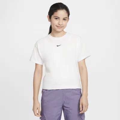 Nike Sportswear Essential Big Kids' (girls') T-shirt In White