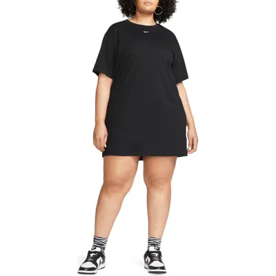 Nike Sportswear Essential Cotton T-shirt Dress In Black