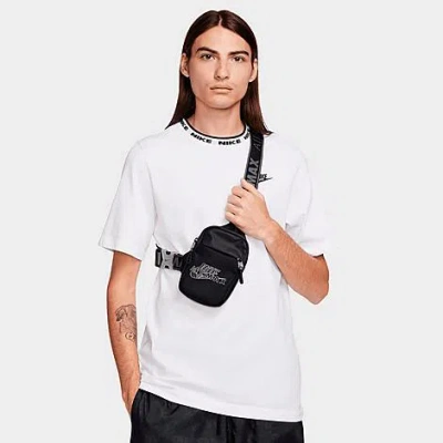 Nike Sportswear Essential Crossbody Bag (1l) In Black/black/reflective Silver