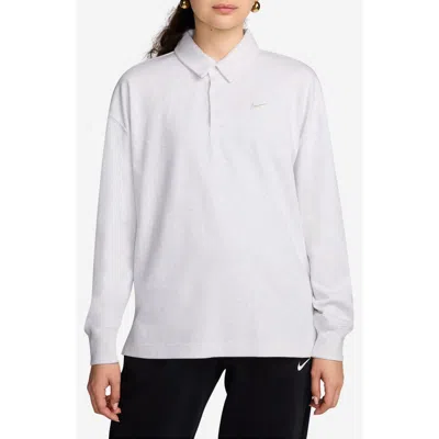 Nike Sportswear Essential Oversized Long-sleeve Polo In White