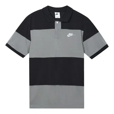 Nike Sportswear Essential Polo Shirt 'black Smoke Grey' In Multi