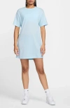 Nike Sportswear Essential T-shirt Dress In Glacier Blue/ Sail