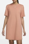 Nike Sportswear Essential T-shirt Dress In Terra Blush/sail