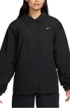 Nike Sportswear Essential Water Repellent Oversize Jacket In Black/white