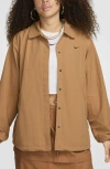 Nike Sportswear Essential Water Repellent Oversize Jacket In Flax/black