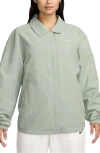 Nike Women's  Sportswear Essential Oversized Uv Woven Coaches' Jacket In Jade Horizon/ Sail