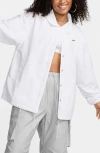 Nike Women's  Sportswear Essential Oversized Uv Woven Coaches' Jacket In White/black