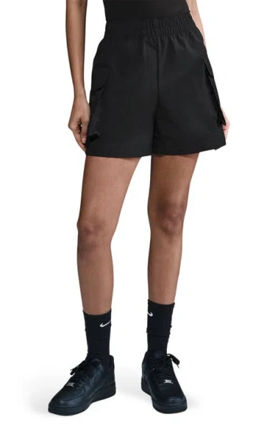 Nike Sportswear Essential Woven High Waist 5-inch Cargo Shorts In Black
