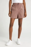 Nike Women's  Sportswear Essential Woven High-rise Shorts In Smokey Mauve/ Black