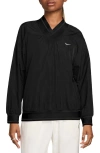 Nike Sportswear Essential Woven Top In Black/ White