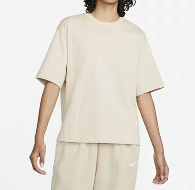 Nike Sportswear Essentials Tee In Sandrift/white In Multi
