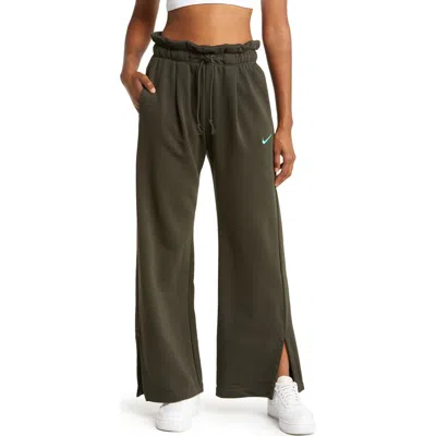 Nike Sportswear Everyday Modern High Waist Fleece Open Hem Sweatpants In Green