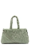 Nike Sportswear Faux Fur Tote (10l) In Jade Horizon/metallic Silver