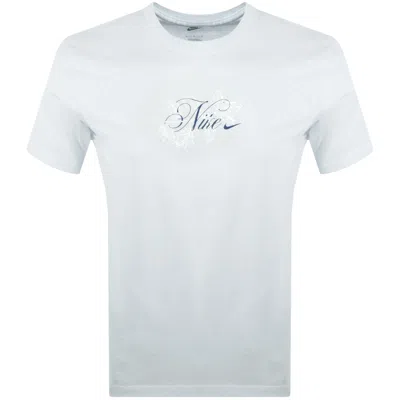 Nike Sportswear Festive Logo T Shirt Grey In Gray
