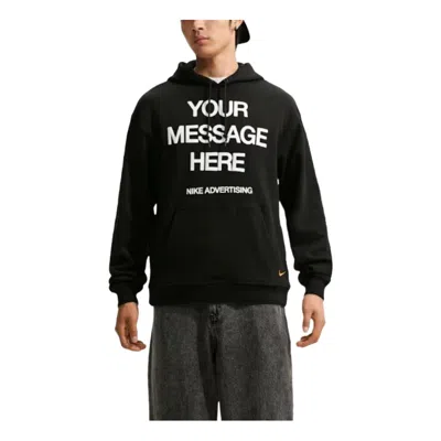Nike Sportswear Fleece Hoodie 'black White Safety Orange'