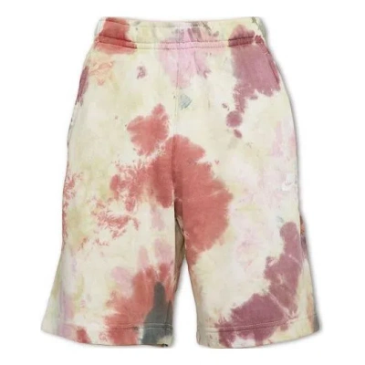 Nike Sportswear French Terry Casual Sports Shorts Camouflage Red