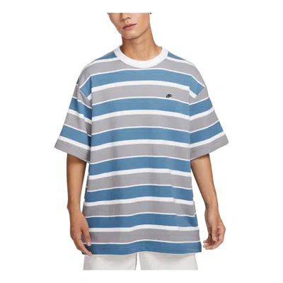 Nike Sportswear French Terry T-shirt Asia Sizing 'aegean Storm White' In Gray