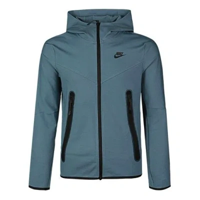 Nike Sportswear Full-length Zipper Cardigan Hooded Track Jacket In Green