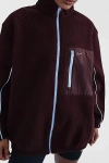 Nike Sportswear Full-zip High Pile Fleece Jacket In Burgundy Crush/celestine Blue, Women's At Urban Outfi