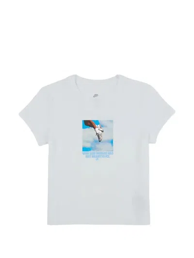 Nike Sportswear Graphic-print Slim-fit T-shirt In White