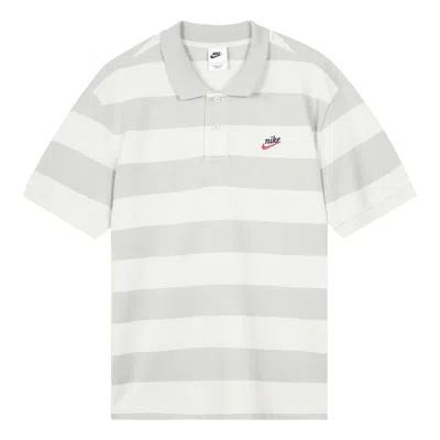 Nike Sportswear Heritage Stripe Colorblock Short Sleeve Polo Shirt Gray / Yellow In White
