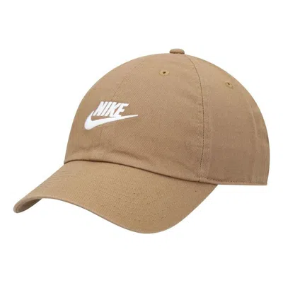 Nike Sportswear Heritage86 Futura Washed Cap 'driftwood White' In Brown