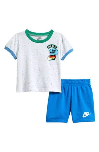 Nike Babies'  Sportswear Jersey Graphic T-shirt & French Terry Shorts Set In Multi