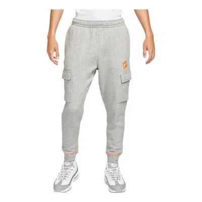 Nike Sportswear Just Do It Fleece Cargo Pants 'dark Heather Grey' In Gray