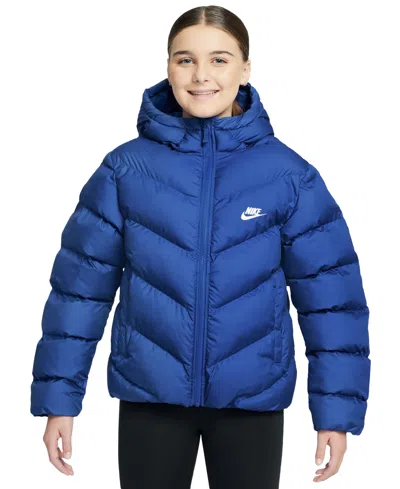 Nike Sportswear Kids 7-20 All Day Play Therma-fit Puffer Jacket In Blue