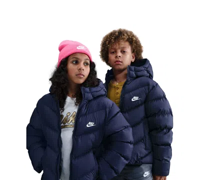 Nike Sportswear Kids 7-20 All Day Play Therma-fit Puffer Jacket In Blue