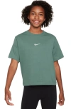 Nike Sportswear Kids' Essential Boxy Embroidered Swoosh T-shirt In Bicoastal/ White
