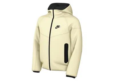 Pre-owned Nike Sportswear Kids Tech Fleece Full Zip Hoodie In Cream/black