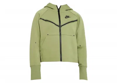 Pre-owned Nike Sportswear Kids Tech Fleece Full Zip Hoodie In Medium Olive