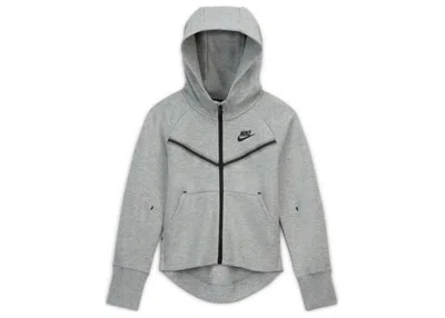 Pre-owned Nike Sportswear Kids' Tech Fleece Fullzip Hoodie In Dark Grey Heather/black