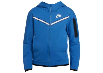 Pre-owned Nike Sportswear Kids' Tech Fleece Fullzip Hoodie In Dark Marina Blue/light Bone