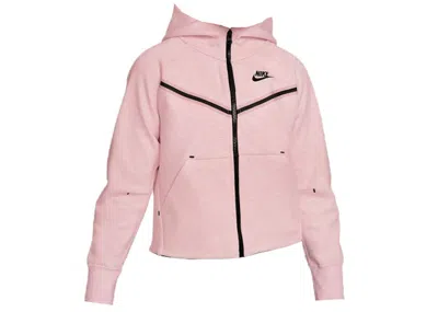 Pre-owned Nike Sportswear Kids' Tech Fleece Fullzip Hoodie In Pink Foam/heather/black
