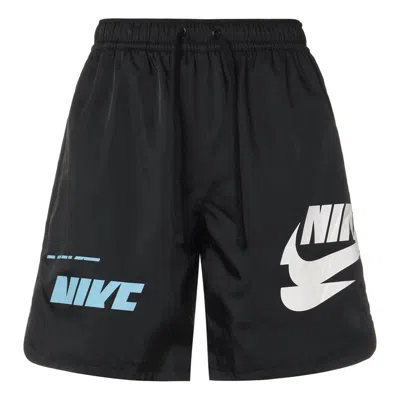 Nike Sportswear Large Logo Woven Lacing Athleisure Casual Sports Shorts Black