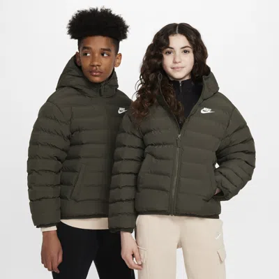 Nike Sportswear Lightweight Synthetic Fill Big Kids' Loose Hooded Jacket In Green