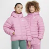 Nike Sportswear Lightweight Synthetic Fill Big Kids' Loose Hooded Jacket In Pink