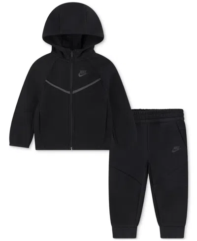 Nike Sportswear Little Kids 2-pc. Tech Fleece Full-zip Set In Black