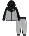 Nike Sportswear Little Kids 2-pc. Tech Fleece Full-zip Set In Dk Grey Heather,black