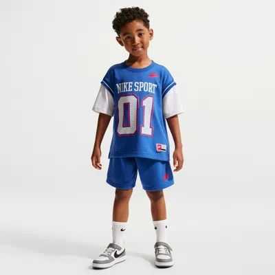 Nike Sportswear Little Kids' Multisport 2-piece Shorts Set In Blue