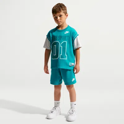 Nike Sportswear Little Kids' Multisport 2-piece Shorts Set In Blue