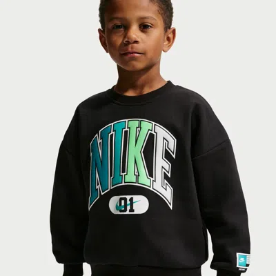 Nike Sportswear Little Kids' Multisport Fleece Crew In Black
