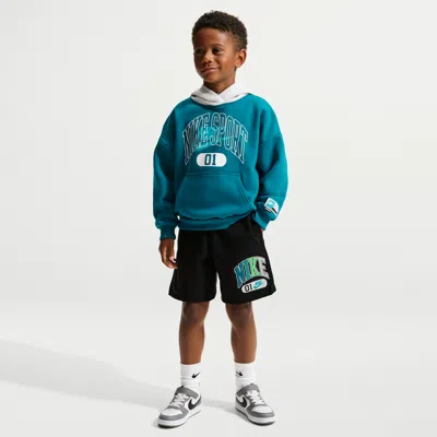 Nike Sportswear Little Kids' Multisport Fleece Shorts In Blue
