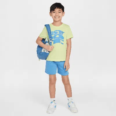 Nike Sportswear Little Kids' On The Move 2-piece French Terry Shorts Set In Blue