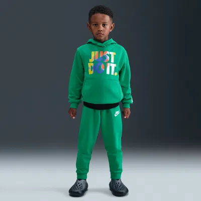Nike Sportswear Little Kids' Reveal 2-piece Pullover Hoodie Set In Green