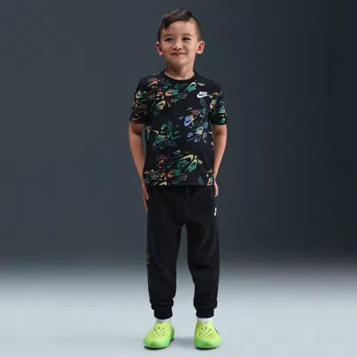 Nike Sportswear Little Kids' Reveal Printed Tee And Pants Set In Black