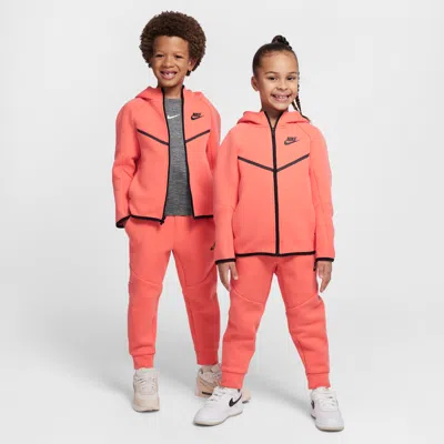 Nike Sportswear Little Kids' Tech Fleece 2-piece Full-zip Set In Orange