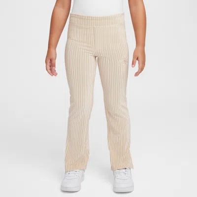 Nike Sportswear Little Kids' Tight Cozy Rib Flared Pants In Brown